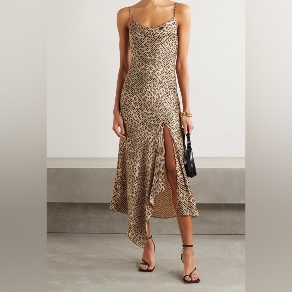Alice + Olivia Asymmetrical Leopard Print Dress